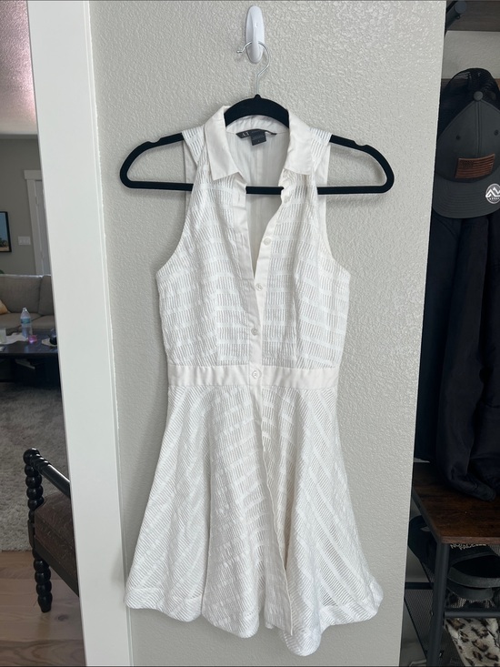 Armani Exchange Dresses & Skirts - Armani Exchange White Sleeveless Collared Mini Dress